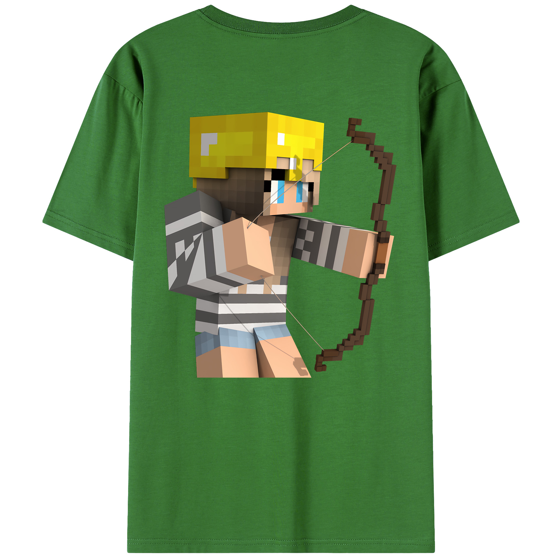 （画像用） マインクラフト ブロックの世界 Minecraft MC Block world レディース半袖Tシャツ(バックプリント)